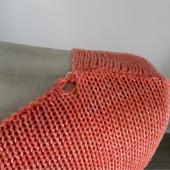 GAP Orange Knit Scoop Neck Long Sweater Size Large - Picture 6 of 8
